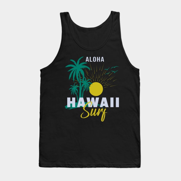 Aloha Hawaii Surf Sunset Tank Top by bougieFire